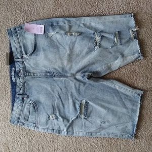 NWT size 14 32 waist women's stretch jean bike shorts wild fable